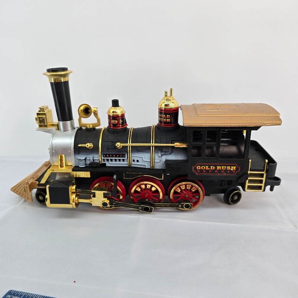 Vintage 1986 New Bright Gold Rush Express Steam Locomotive Train Engine G‎ Scale